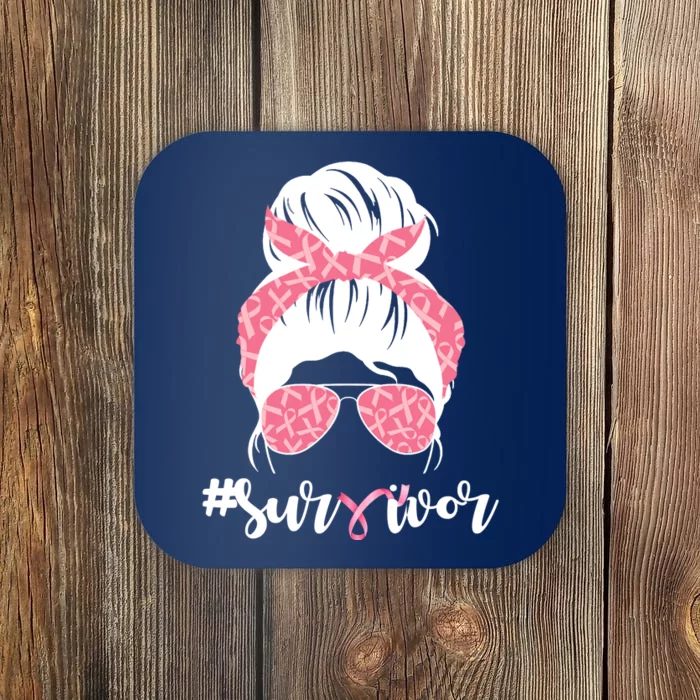 Survivor Breast Cancer Girl Coaster