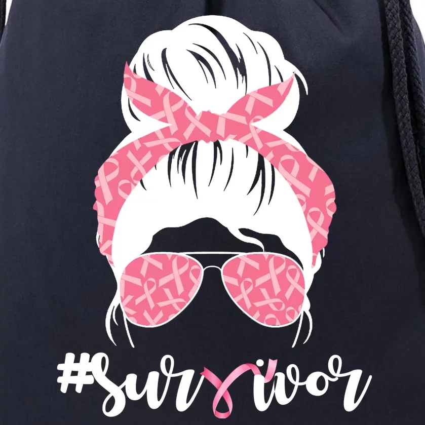 Survivor Breast Cancer Girl Drawstring Bag