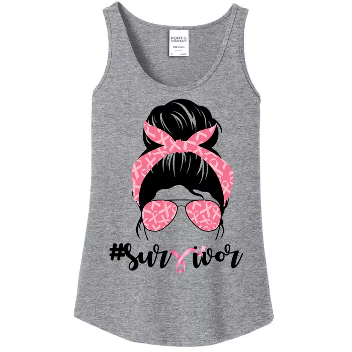 Survivor Breast Cancer Girl Ladies Essential Tank