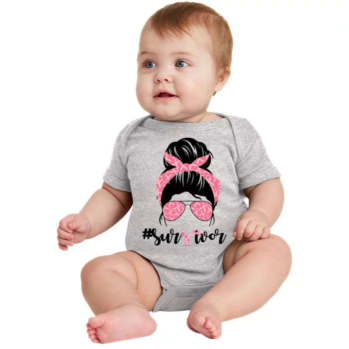 Survivor Breast Cancer Girl Baby Bodysuit