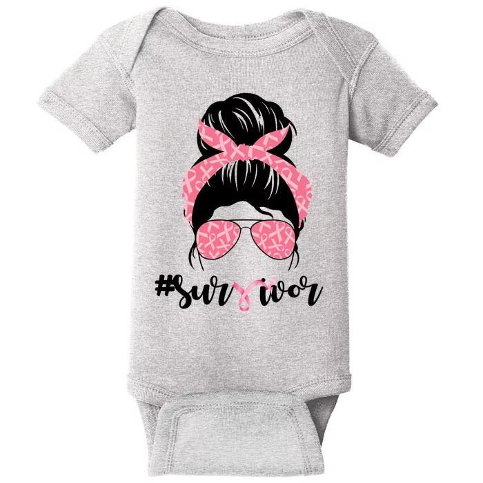 Survivor Breast Cancer Girl Baby Bodysuit