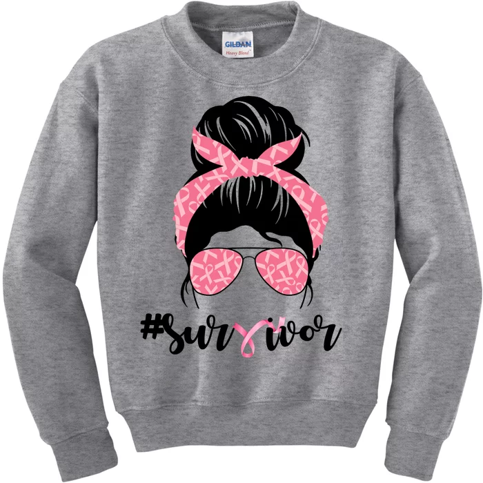 Survivor Breast Cancer Girl Kids Sweatshirt