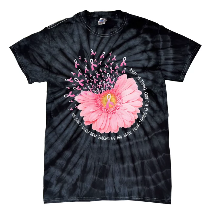 Sunflower Breast Cancer Awareness Pink Ribbon In October Tie-Dye T-Shirt