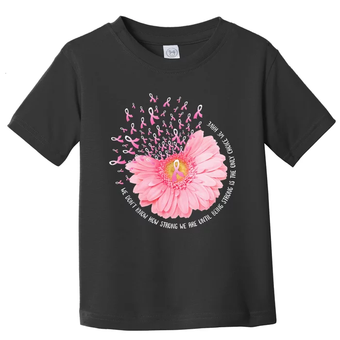 Sunflower Breast Cancer Awareness Pink Ribbon In October Toddler T-Shirt