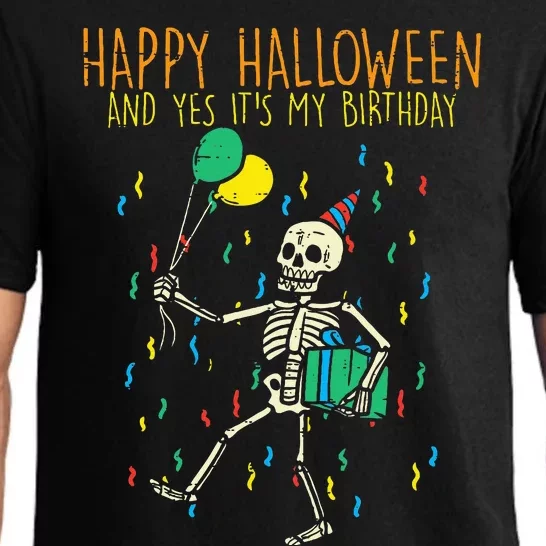 Spooky Birthday Celebration with Skeleton Design Pajama Set