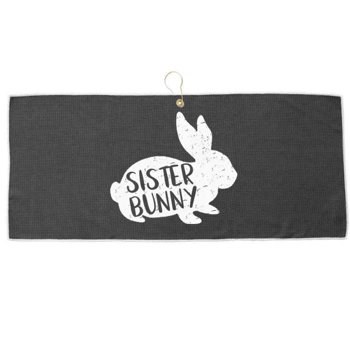 Sister Bunny  Cute Matching Family Easter Shirt Large Microfiber Waffle Golf Towel