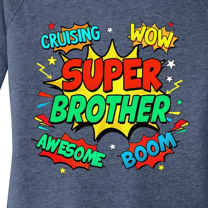 Superhero Brother Costume For Comic Book Birthday Women's Perfect Tri Tunic Long Sleeve Shirt