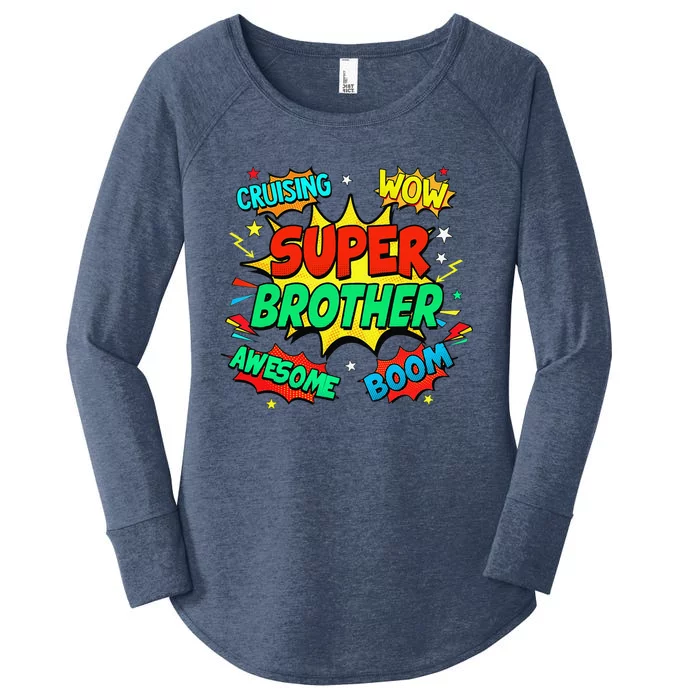 Superhero Brother Costume For Comic Book Birthday Women's Perfect Tri Tunic Long Sleeve Shirt