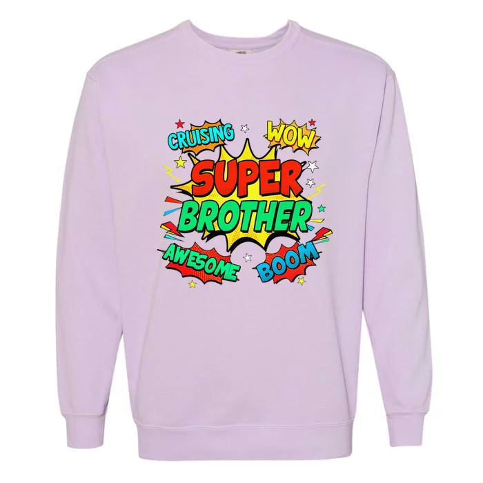 Superhero Brother Costume For Comic Book Birthday Garment-Dyed Sweatshirt