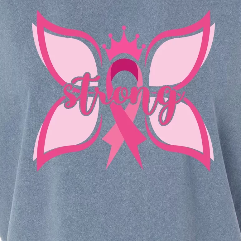 Strong Breast Cancer Awareness Butterfly Garment-Dyed Women's Muscle Tee