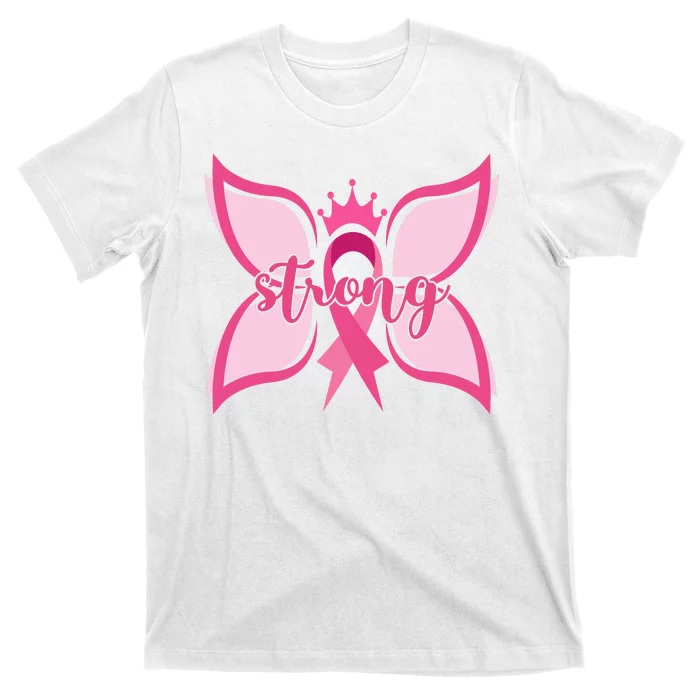 Strong Breast Cancer Awareness Butterfly T-Shirt