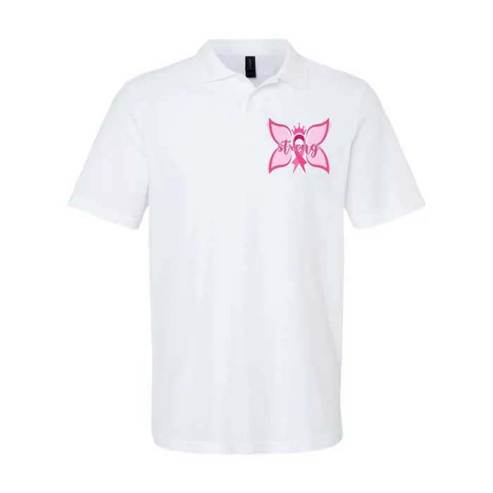 Strong Breast Cancer Awareness Butterfly Softstyle Adult Sport Polo