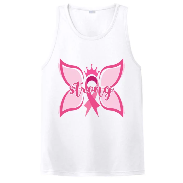 Strong Breast Cancer Awareness Butterfly Performance Tank