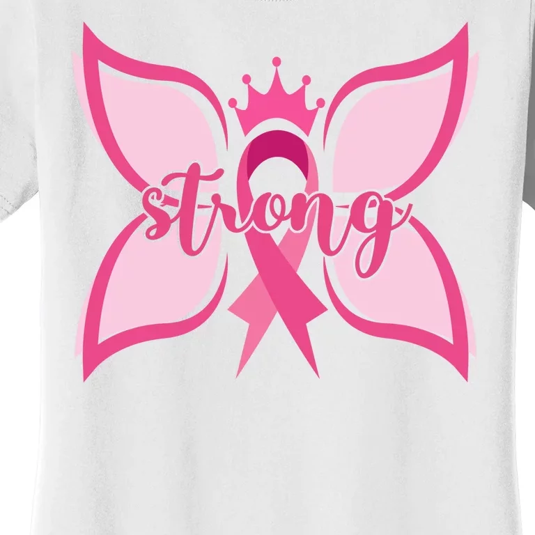 Strong Breast Cancer Awareness Butterfly Women's T-Shirt