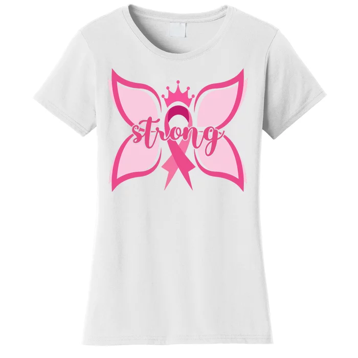 Strong Breast Cancer Awareness Butterfly Women's T-Shirt