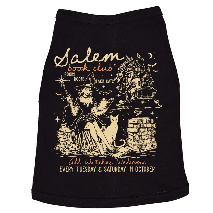 Salem Book Club Funny Bookish Halloween Spooky Reading Book Doggie Tank