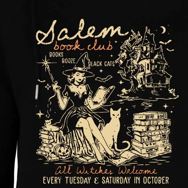 Salem Book Club Funny Bookish Halloween Spooky Reading Book Womens Funnel Neck Pullover Hood