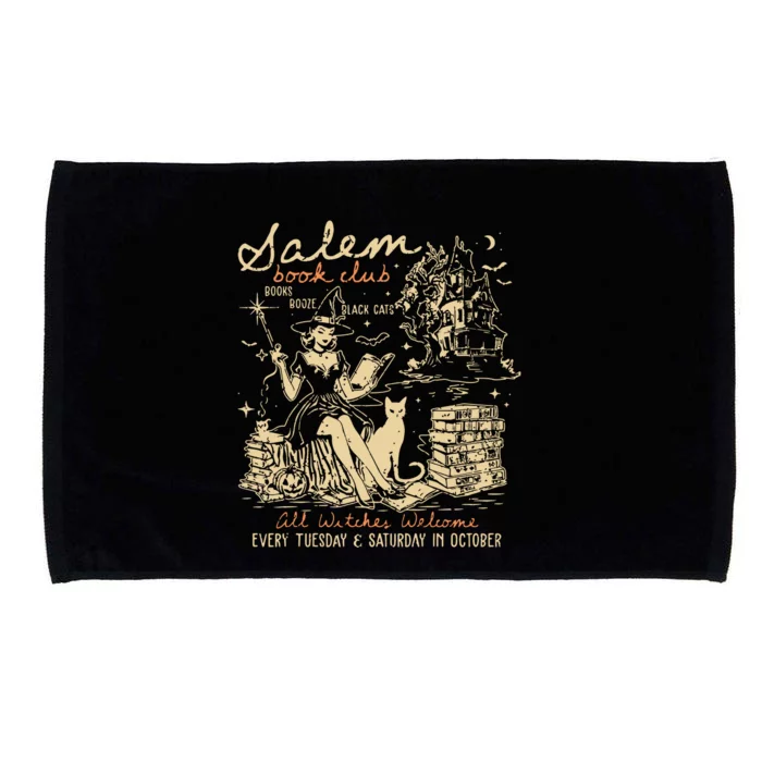 Salem Book Club Funny Bookish Halloween Spooky Reading Book Microfiber Hand Towel