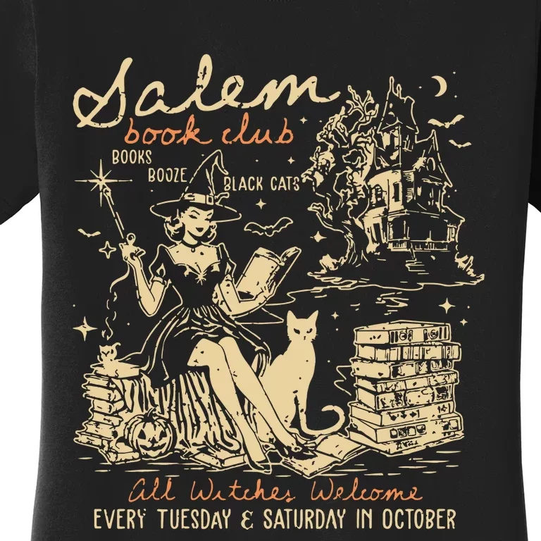 Salem Book Club Funny Bookish Halloween Spooky Reading Book Women's T-Shirt