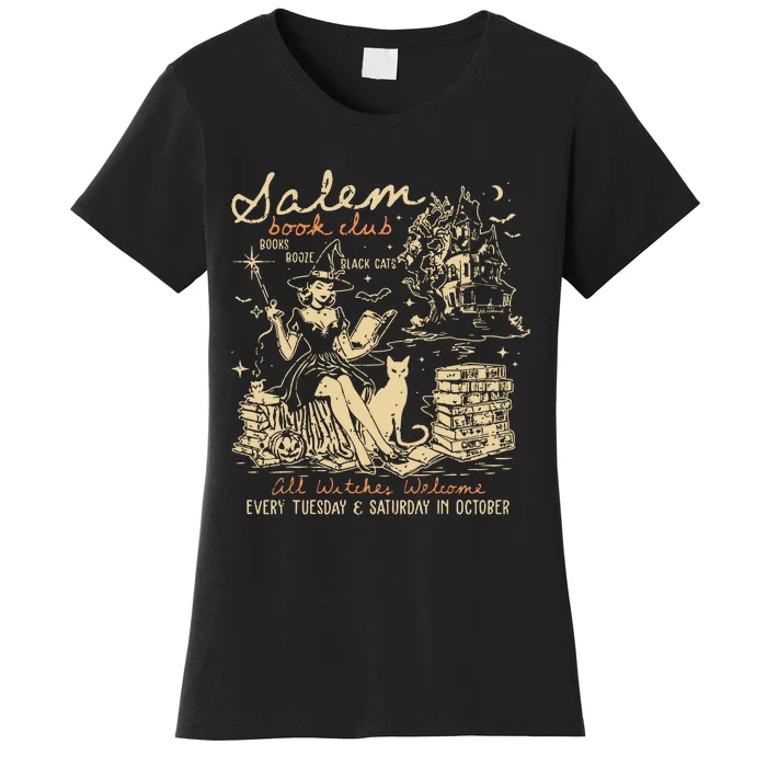 Salem Book Club Funny Bookish Halloween Spooky Reading Book Women's T-Shirt