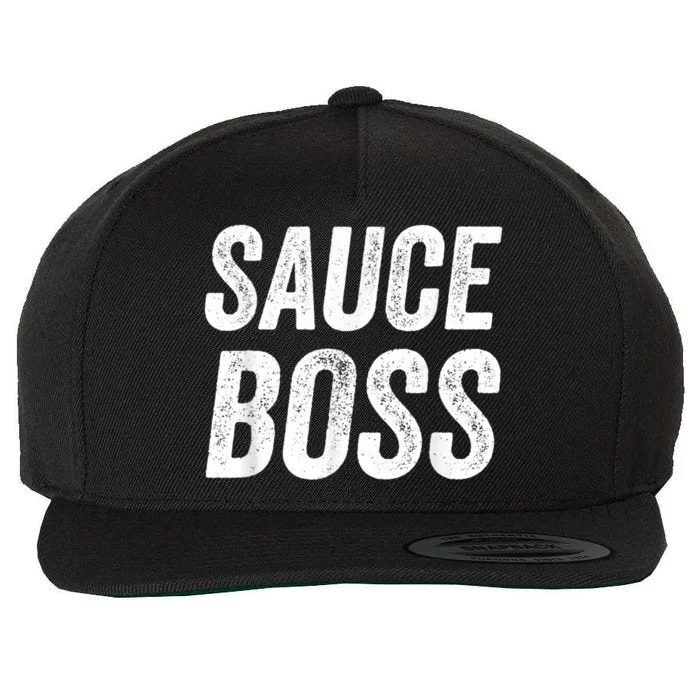 Sauce Boss Chef BBQ Cook Food Humorousa Wool Snapback Cap