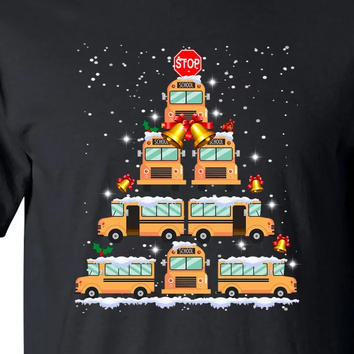 School Bus Christmas Tree Light For School Bus Driver Tall T-Shirt