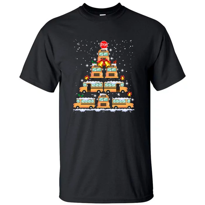 School Bus Christmas Tree Light For School Bus Driver Tall T-Shirt