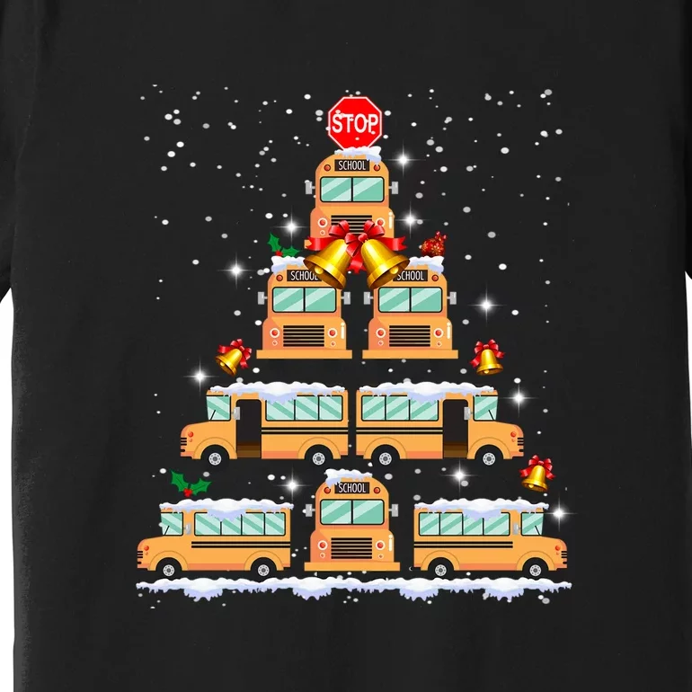 School Bus Christmas Tree Light For School Bus Driver Premium T-Shirt