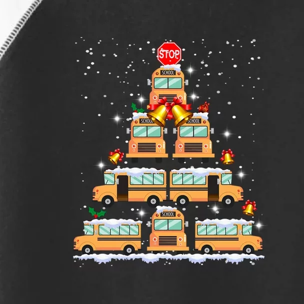 School Bus Christmas Tree Light For School Bus Driver Toddler Fine Jersey T-Shirt