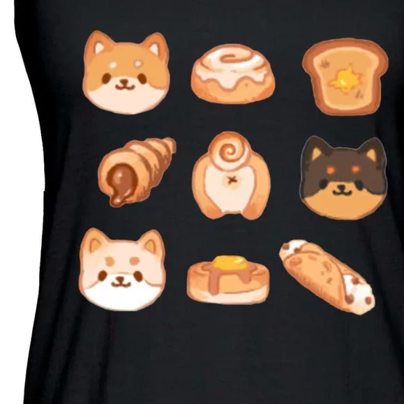 Shiba Buns Cute Cats Ladies Essential Flowy Tank