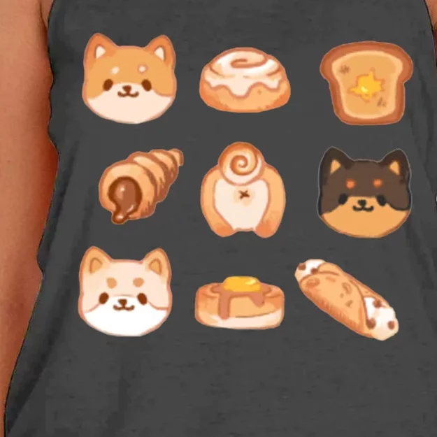 Shiba Buns Cute Cats Women's Knotted Racerback Tank