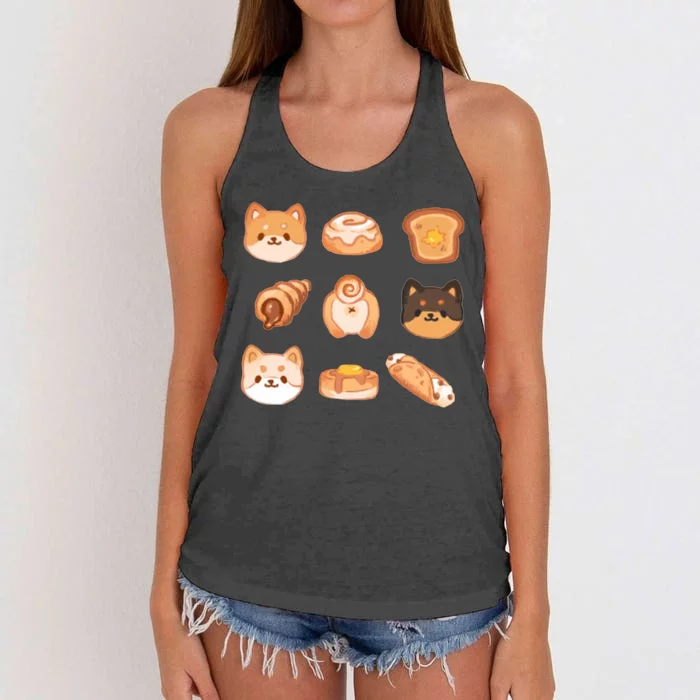 Shiba Buns Cute Cats Women's Knotted Racerback Tank