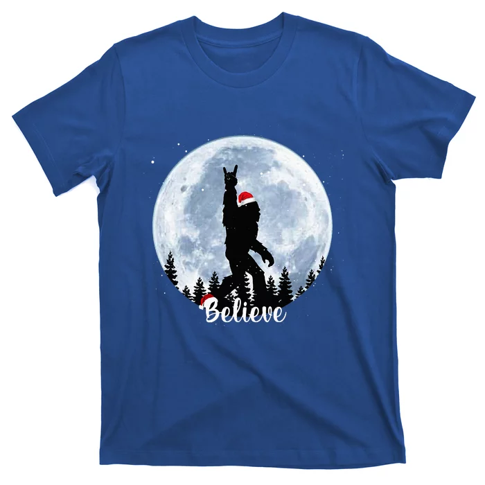 Santa Bigfoot Christmas Rock Roll Sasquatch Believe Xmas T-Shirt