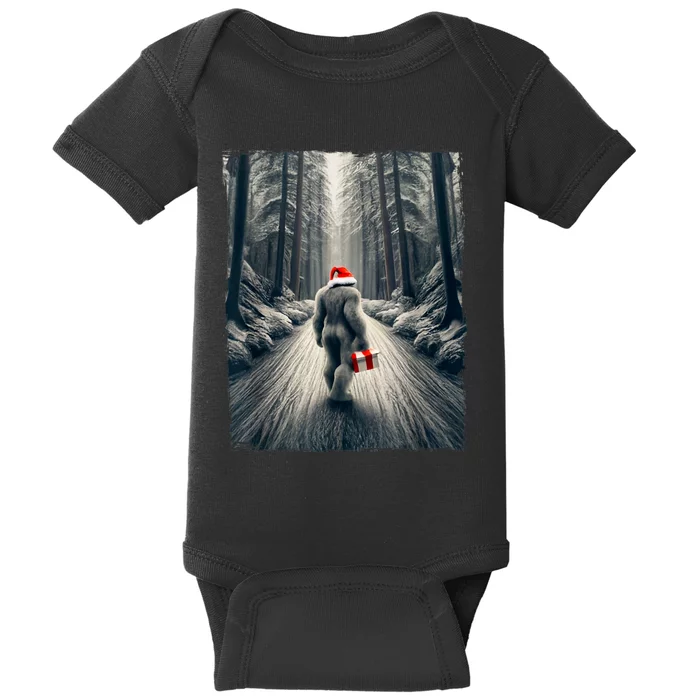 Santa Bigfoot Christmas Sasquatch Believe Baby Bodysuit