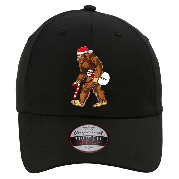 Santa Bigfoot Christmas Sasquatch With Snowman Candy Cane The Original Performance Cap