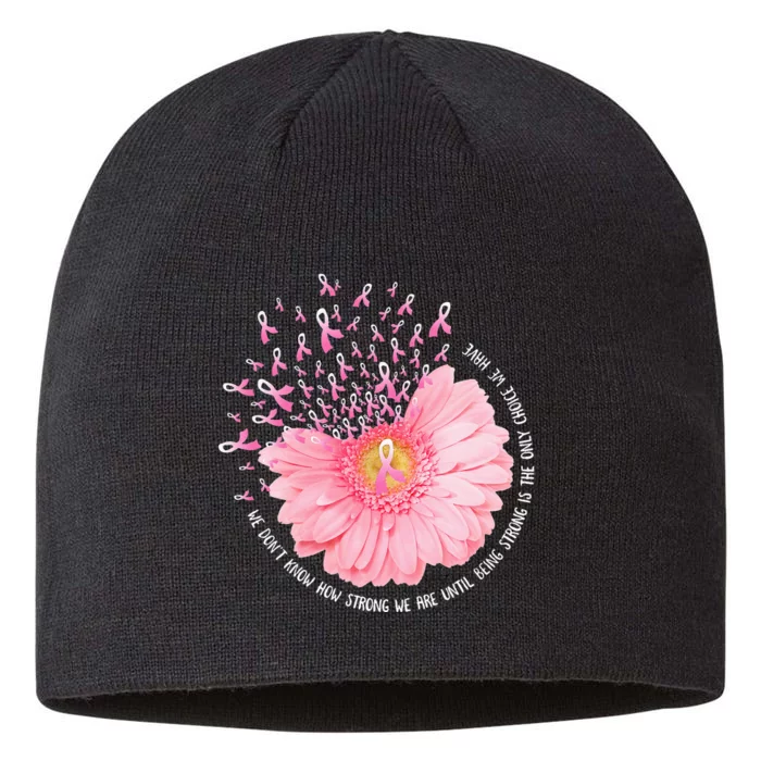 Sunflower Breast Cancer Awareness Pink Ribbon In October 8 1/2in Sustainable Knit Beanie