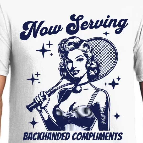 Serving Backhanded Compliments Retro Graphic Pajama Set