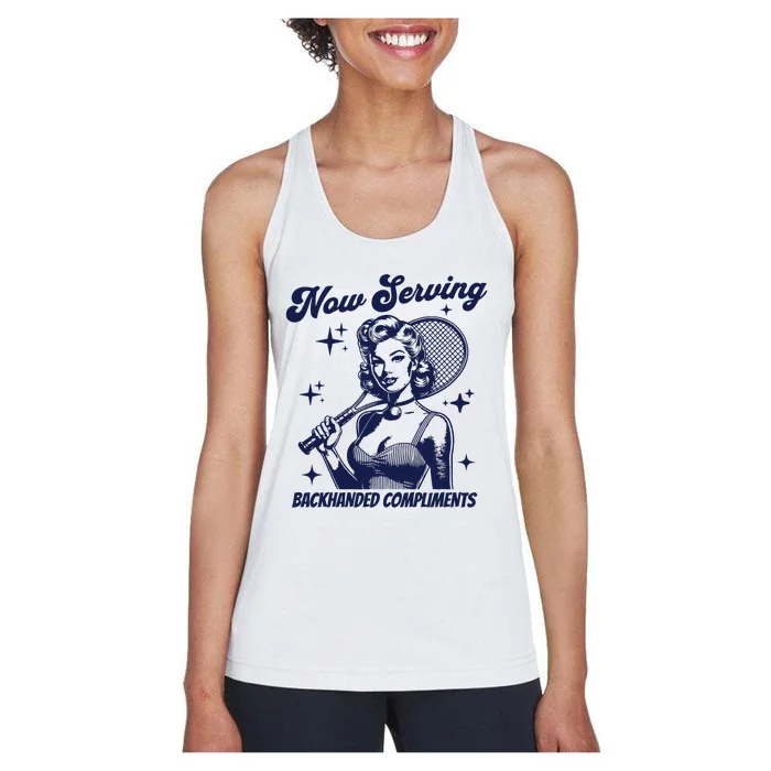 Serving Backhanded Compliments Retro Graphic Women's Racerback Tank