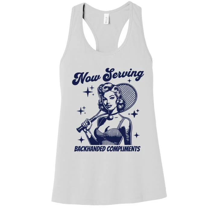 Serving Backhanded Compliments Retro Graphic Women's Racerback Tank