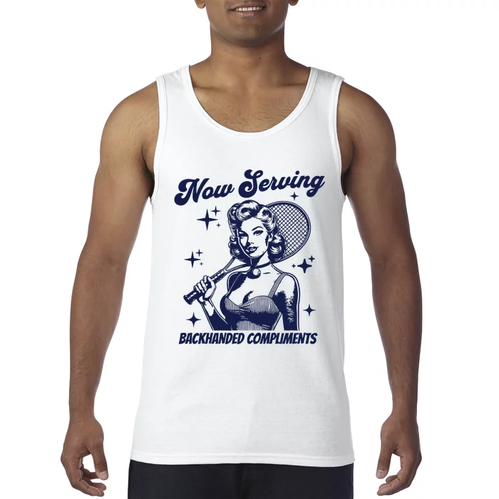 Serving Backhanded Compliments Retro Graphic Tank Top