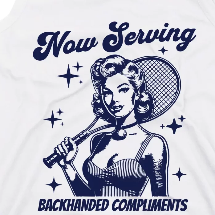 Serving Backhanded Compliments Retro Graphic Tank Top