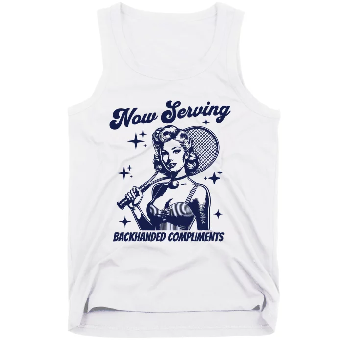 Serving Backhanded Compliments Retro Graphic Tank Top