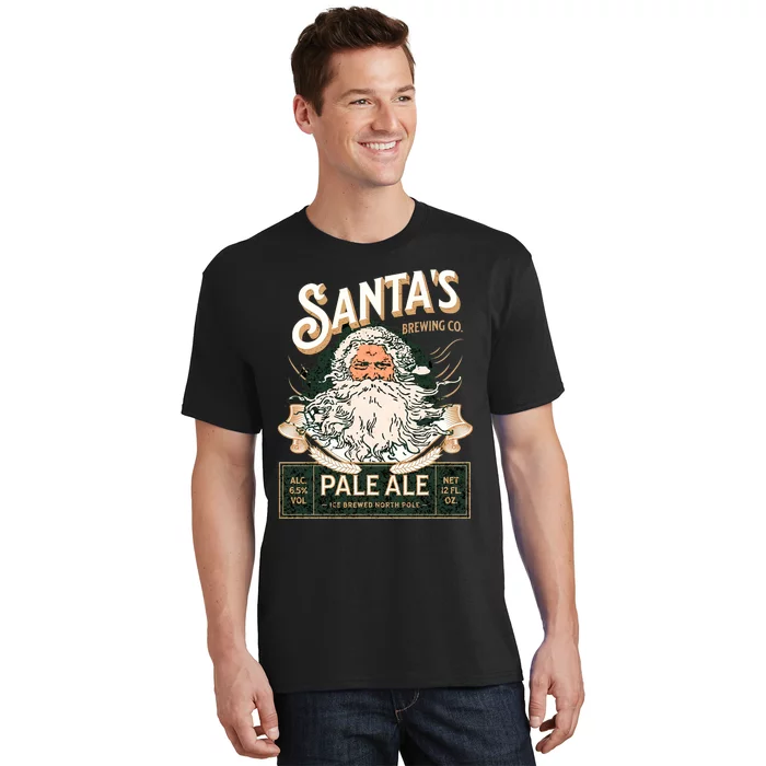 SantaS Brewing Company Pale Ale Fun Christmas Beer Drinking T-Shirt