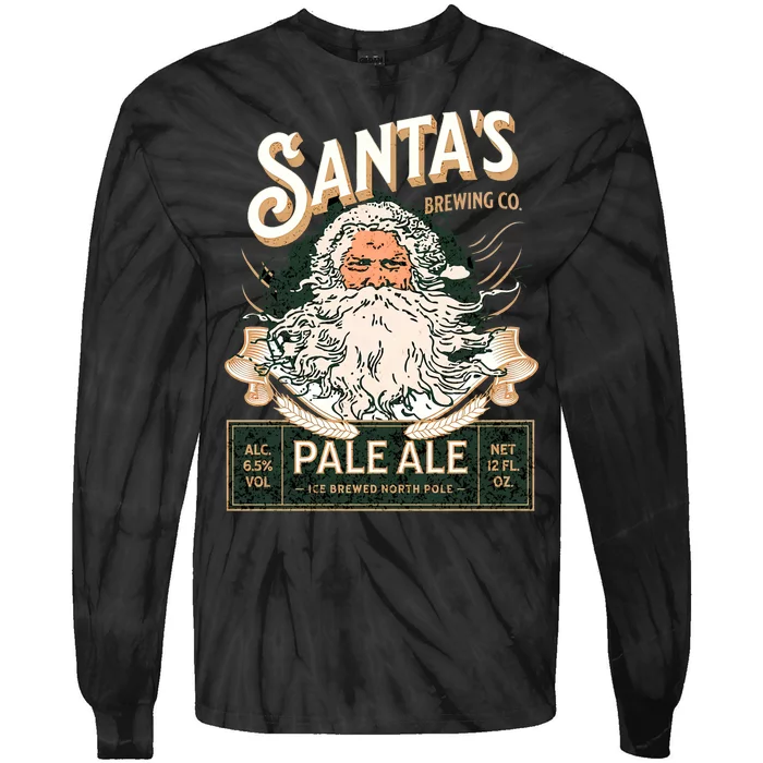 SantaS Brewing Company Pale Ale Fun Christmas Beer Drinking Tie-Dye Long Sleeve Shirt