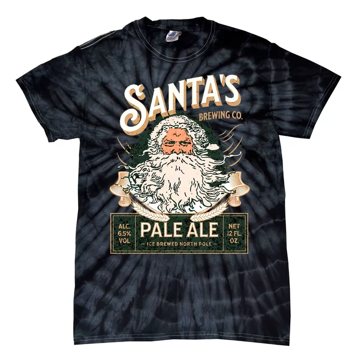 SantaS Brewing Company Pale Ale Fun Christmas Beer Drinking Tie-Dye T-Shirt