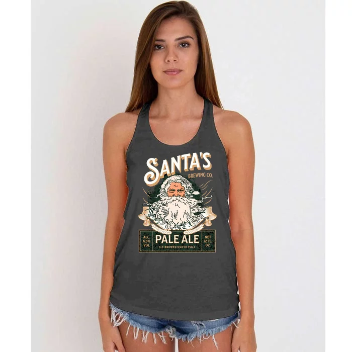 SantaS Brewing Company Pale Ale Fun Christmas Beer Drinking Women's Knotted Racerback Tank