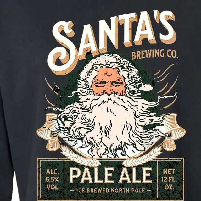 SantaS Brewing Company Pale Ale Fun Christmas Beer Drinking Cropped Pullover Crew