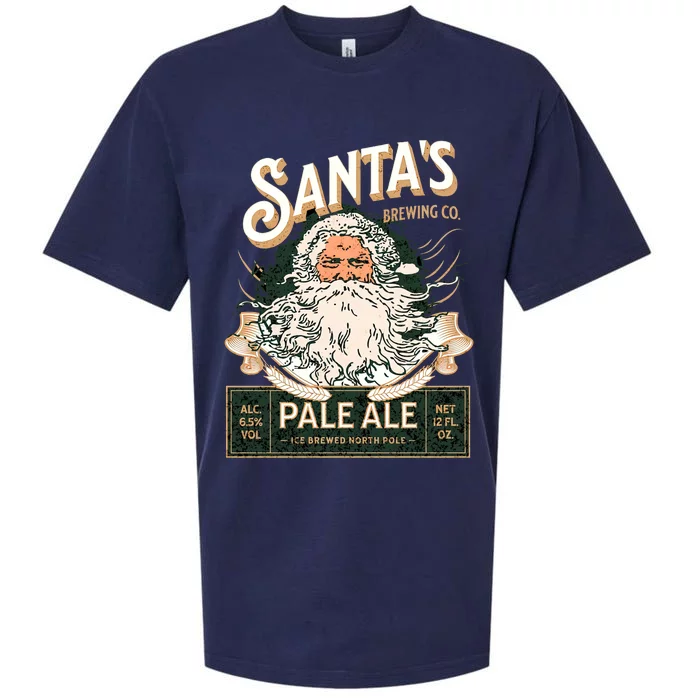 SantaS Brewing Company Pale Ale Fun Christmas Beer Drinking Sueded Cloud Jersey T-Shirt