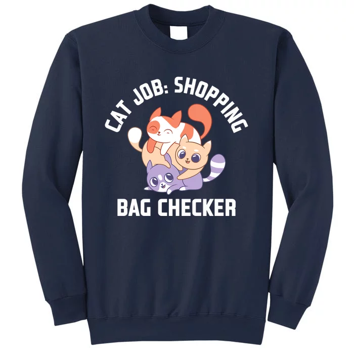 Shopping Bag Checker Cat Mom Funny Cat Dad Humor Cat Lover Premium Sweatshirt