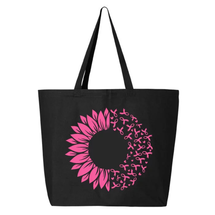 Sunflower Breast Cancer Awareness Month Ribbon 25L Jumbo Tote